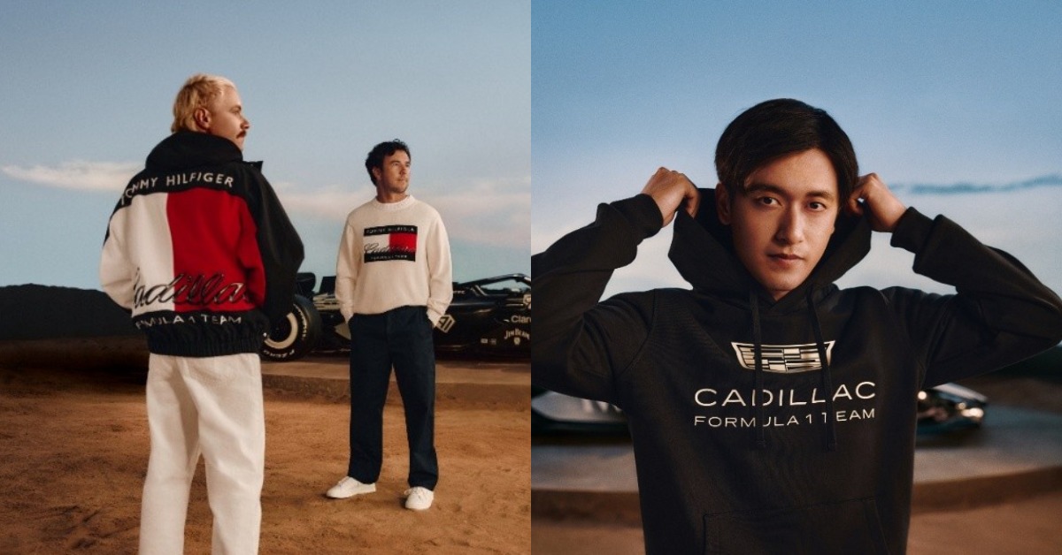 TOMMY HILFIGER 攜手凱迪拉克 F1 車隊，秋季 Fanwear 把紅黑賽道風帶上街 TommyHilfiger、CadillacF1、凯迪拉克一級方程式車隊、秋季穿搭、Fanwear、F1時尚、聯名系列、賽車服